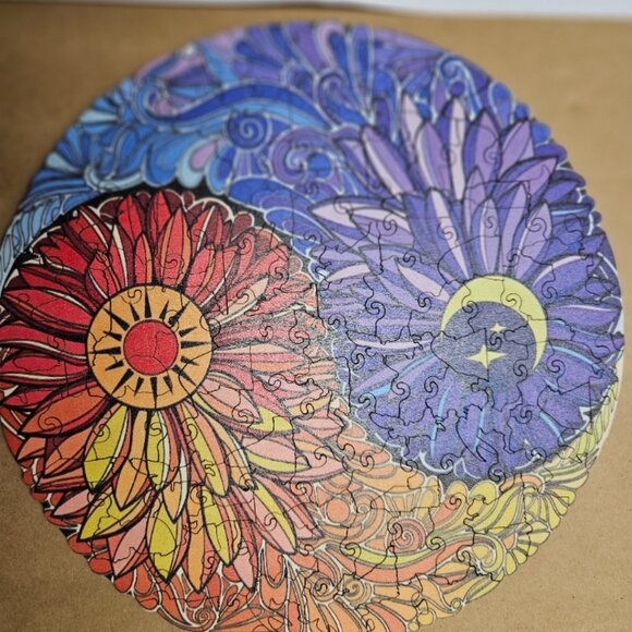 CRAFT HUB Wooden Jigsaw Puzzle A3 84 Pieces | Beautiful Ying Yang 10" Puzzle - Picture 4 of 12